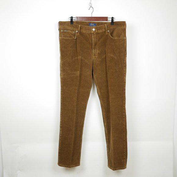 POLO RALPH LAUREN Men's 36 Brown ribbed corduroy straight boot cut pants vintage